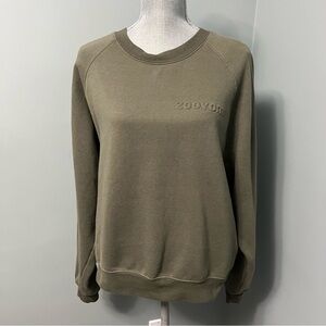 ZOO YORK pullover sweatshirt in olive green womens size small long sleeve